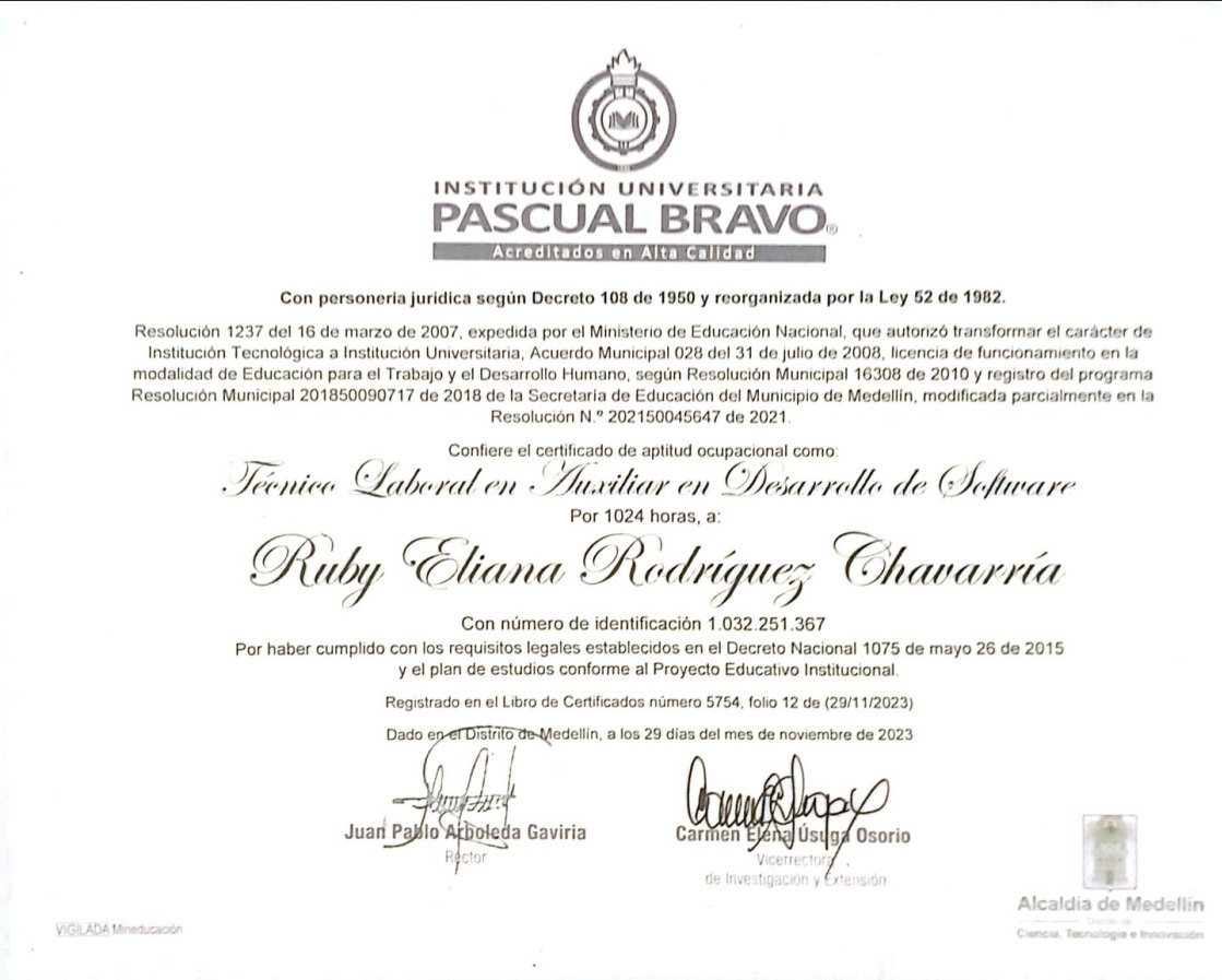 Diploma de Media Técnica en Desarrollo de Software